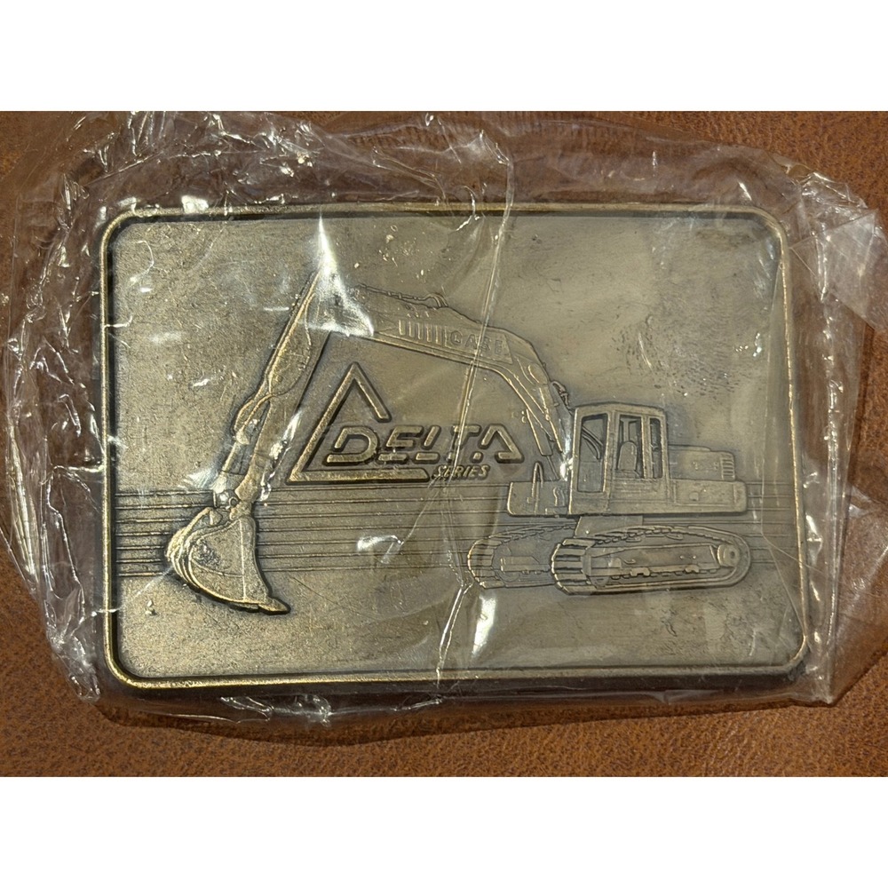 Vintage 1980s Link-Belt Delta Series Excavator Belt Buckle NOS New Wrapper Brass